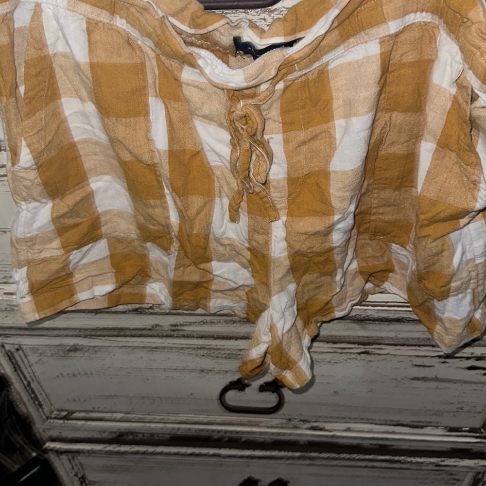 Who what wear yellow plaid shorts with pockets and drawstring size xxl linen